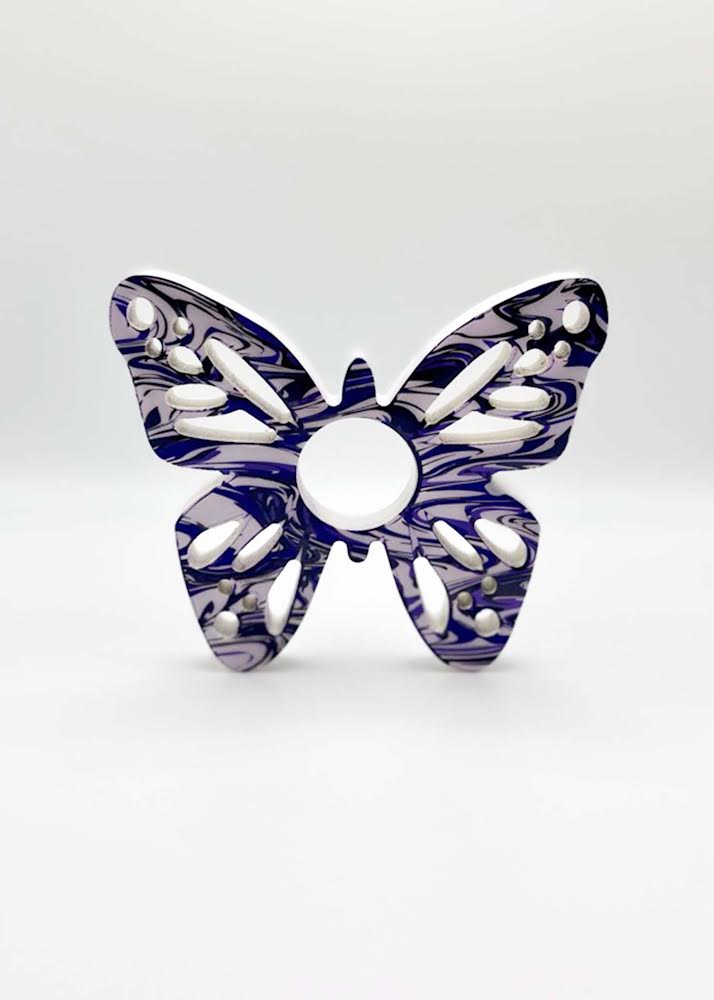 Marble Butterfly Napkin Ring Set of 4
